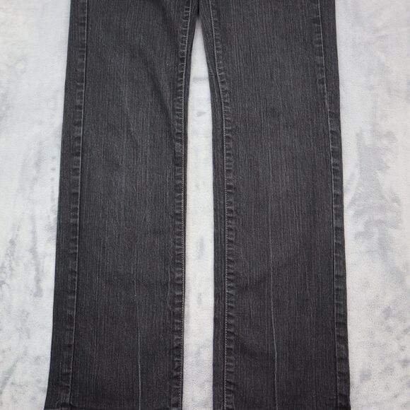 Calvin Klein Pants Womens 28 Black Skinny Mid Rise Button Dark Wash Denim Jeans - Picture 15 of 16